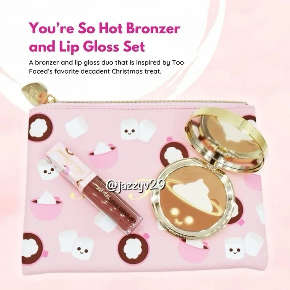 ☕️Too Faced You're So Hot Bronzer and Lip Gloss Set☕️